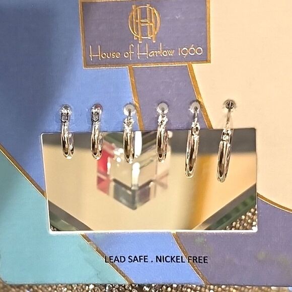 House Of Harlow 1960 3-PC Drop Hoop Earring Set - Picture 2 of 6